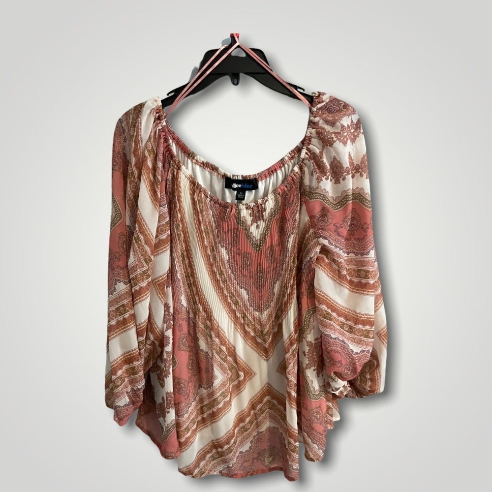 - Alice blue on shoulders multicolored blouse 007